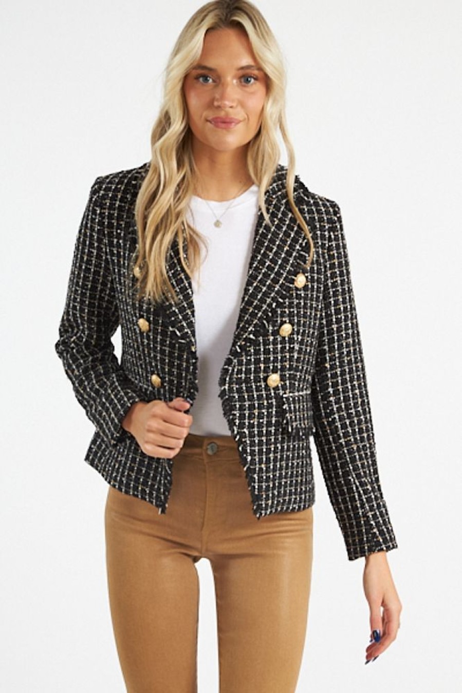 Women Love Token | Black Tweed Blazer