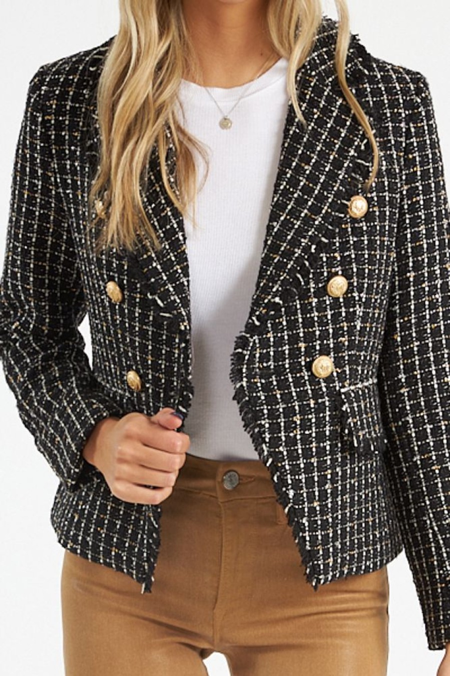 Women Love Token | Black Tweed Blazer