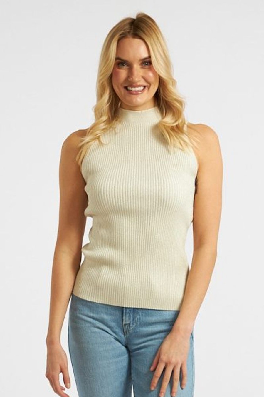 Women Michael Stars Blouses | Kara Mock Neck Shell Top