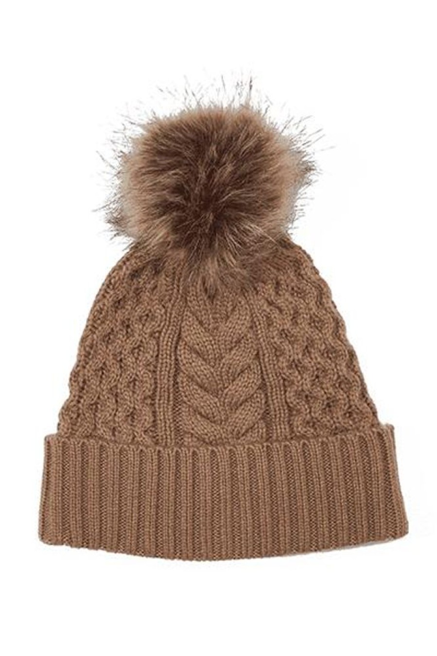 Women e.Allen | Recycled Wishbone Cable Pom Hat