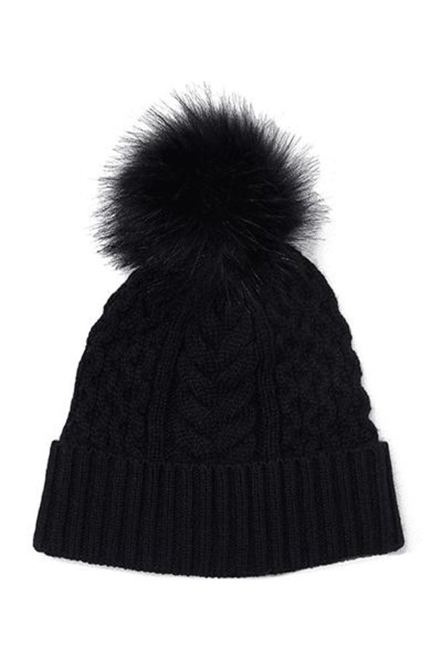 Women e.Allen | Recycled Wishbone Cable Pom Hat