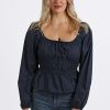 Women e.Allen Blouses | Gianna Elastic Waist Blouse Night Horizo