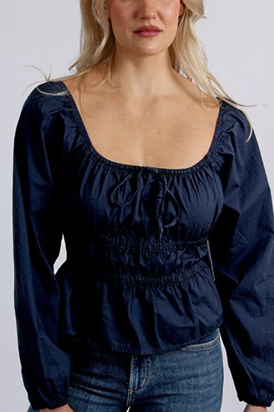 Women e.Allen Blouses | Gianna Elastic Waist Blouse Night Horizo