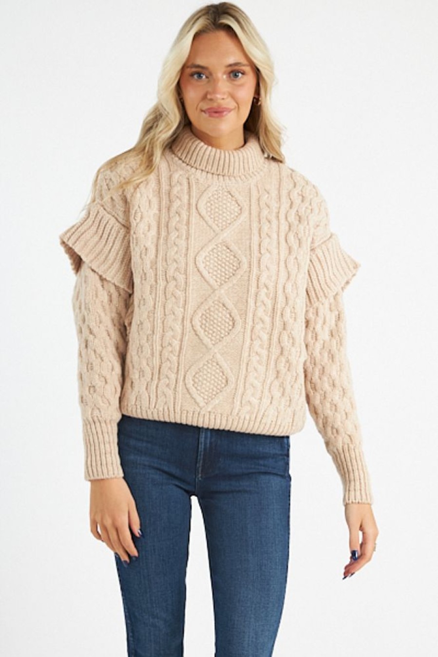 Women Berenice Sweaters | Pull Col Montant Avec Volants