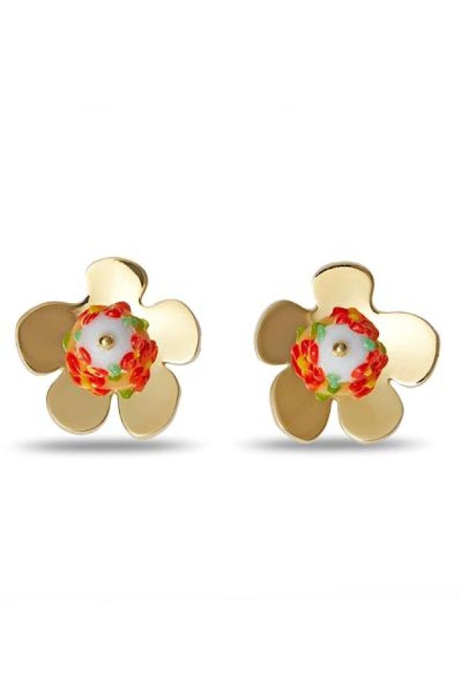 Women Lele Sadoughi | Fiore Button Earring Gold