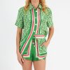 Women Farm Rio Blouses | Pineapple Scarf Green Shirt