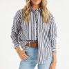 Women GREYLIN Blouses | Wendy Stripe Bf Shirt