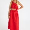 Women Farm Rio | Red Midi Knot Dress