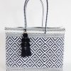 Women Un Pueblo | Bombon Tote White/Navy Diamond