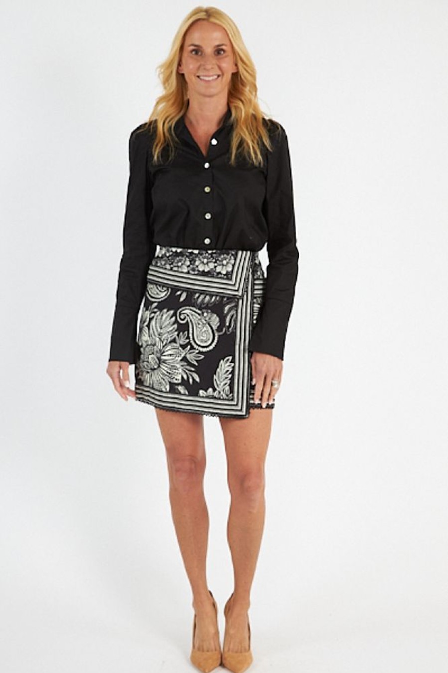 Women Farm Rio Skirts | Pasley Bloom Black Skirt