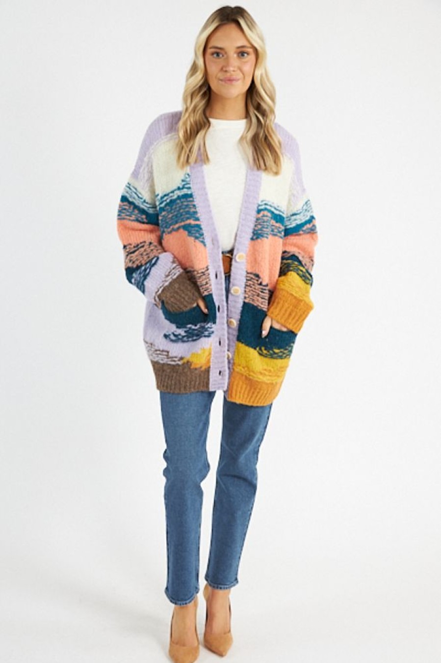 Women Mother Sweaters | The Long Drop Cardi