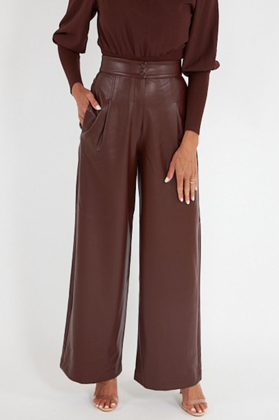 Women French Connection Shorts & Pants | Crolenda Pu Trousers