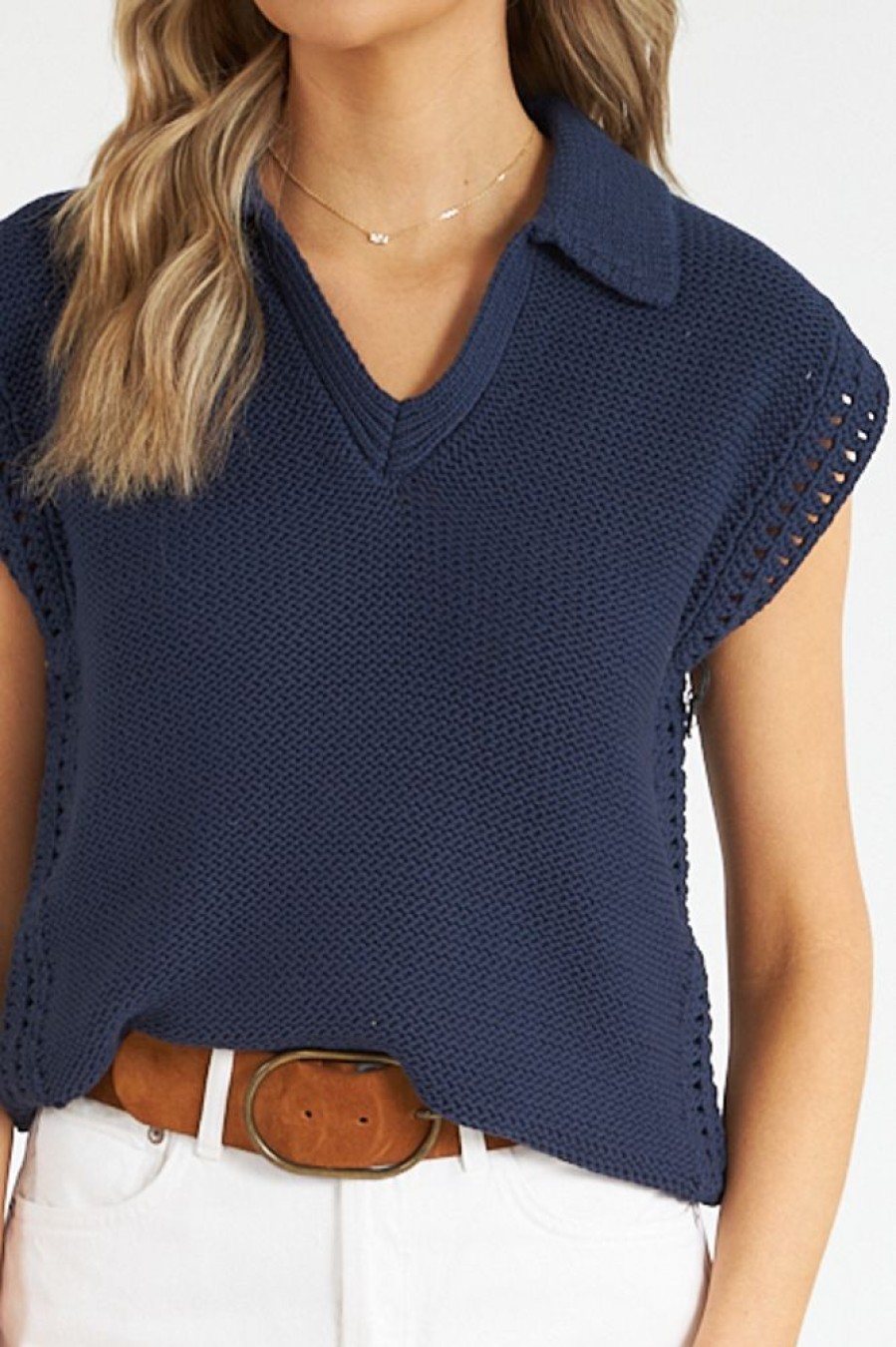 Women Michael Stars Sweaters | Torrance Collard Sweater Vest