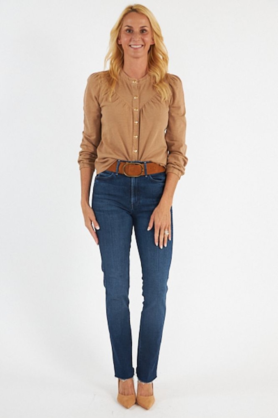 Women Nation Blouses | Luanne Yoked Snap Tee