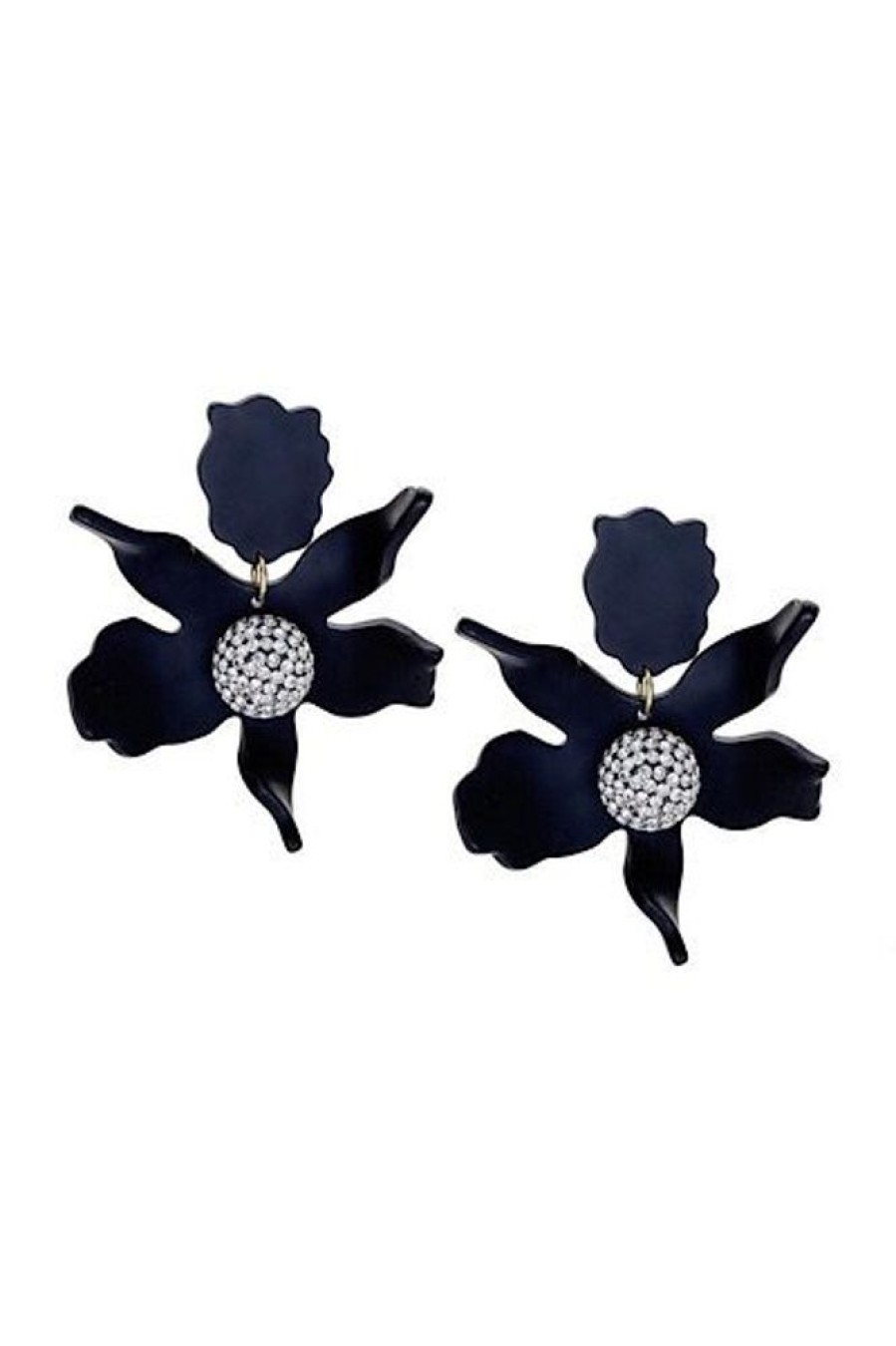 Women e.Allen | Crystal Lily Clip-On Earrings