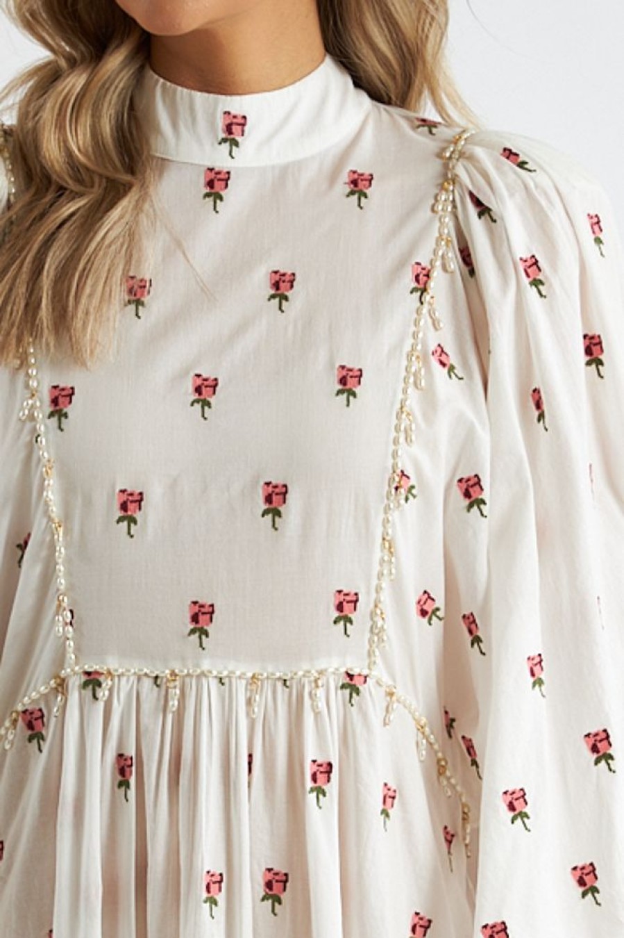 Women Farm Rio | Rose Embroidered Maxi Dress