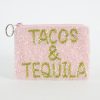 Women Tiana Designs | Tacos & Tequila Coin Purse Pink And Lime