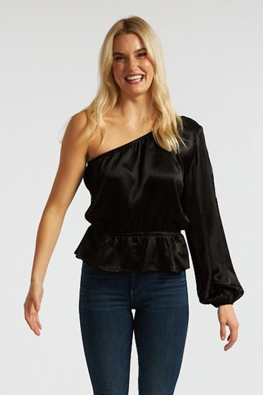 Women Nation Blouses | Kamari One Shoulder Top Black