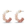 Women Lele Sadoughi | Candy Beaded Medium Hoop Shell Pink