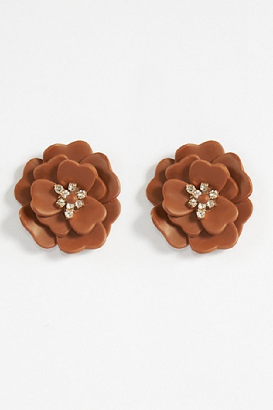 Women Ash From Nash | Brown Floral Studs