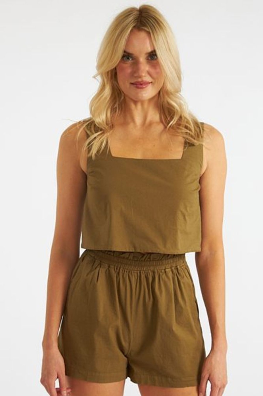 Women Monrow Blouses | Poplin Tank Verde