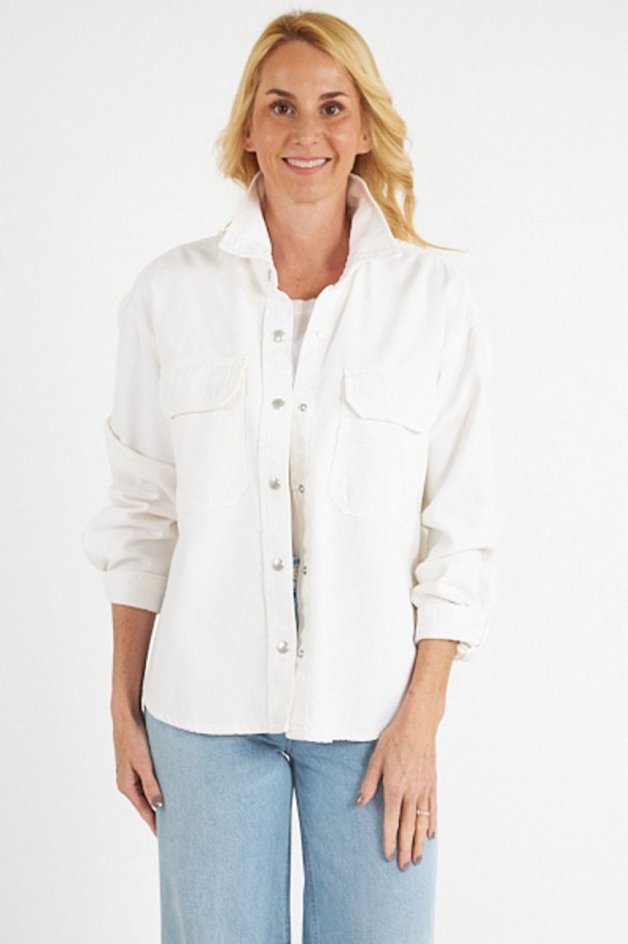 Women AGolde | Gwen Slice Shirt In Fortune Cookie