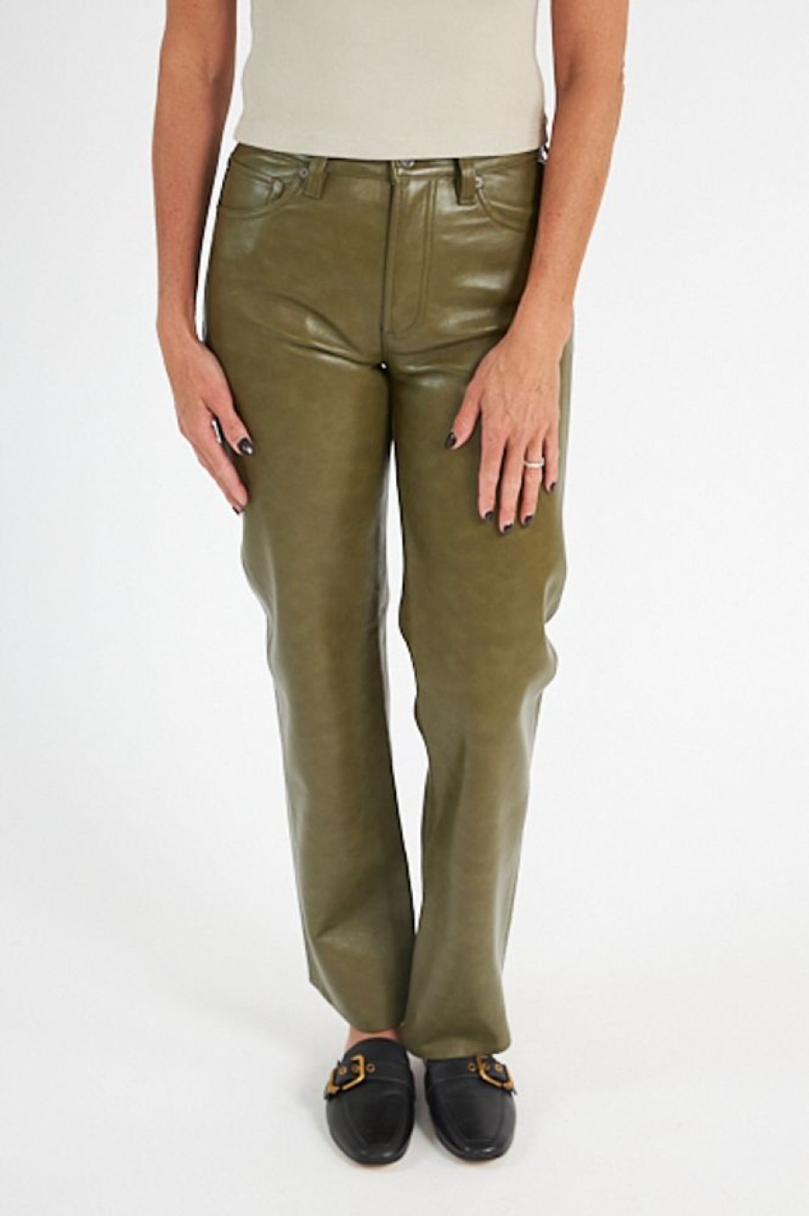 Women AGolde Shorts & Pants | Sloane Jean Leather