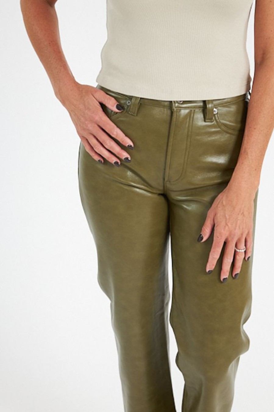 Women AGolde Shorts & Pants | Sloane Jean Leather