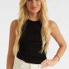 Women Michael Stars Tees | Pina Racer Front Crop Top