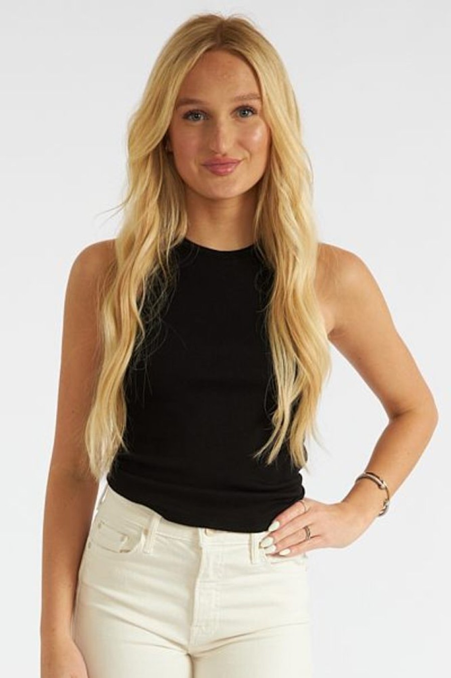 Women Michael Stars Tees | Pina Racer Front Crop Top