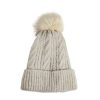 Women HatAttack | Classic Cable Lined Pom Hat