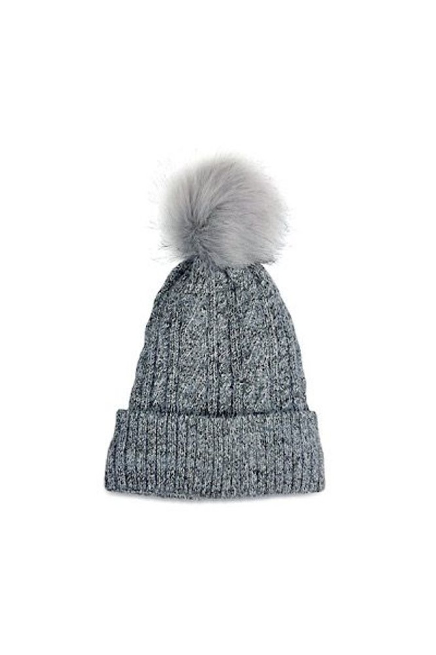 Women HatAttack | Classic Cable Lined Pom Hat