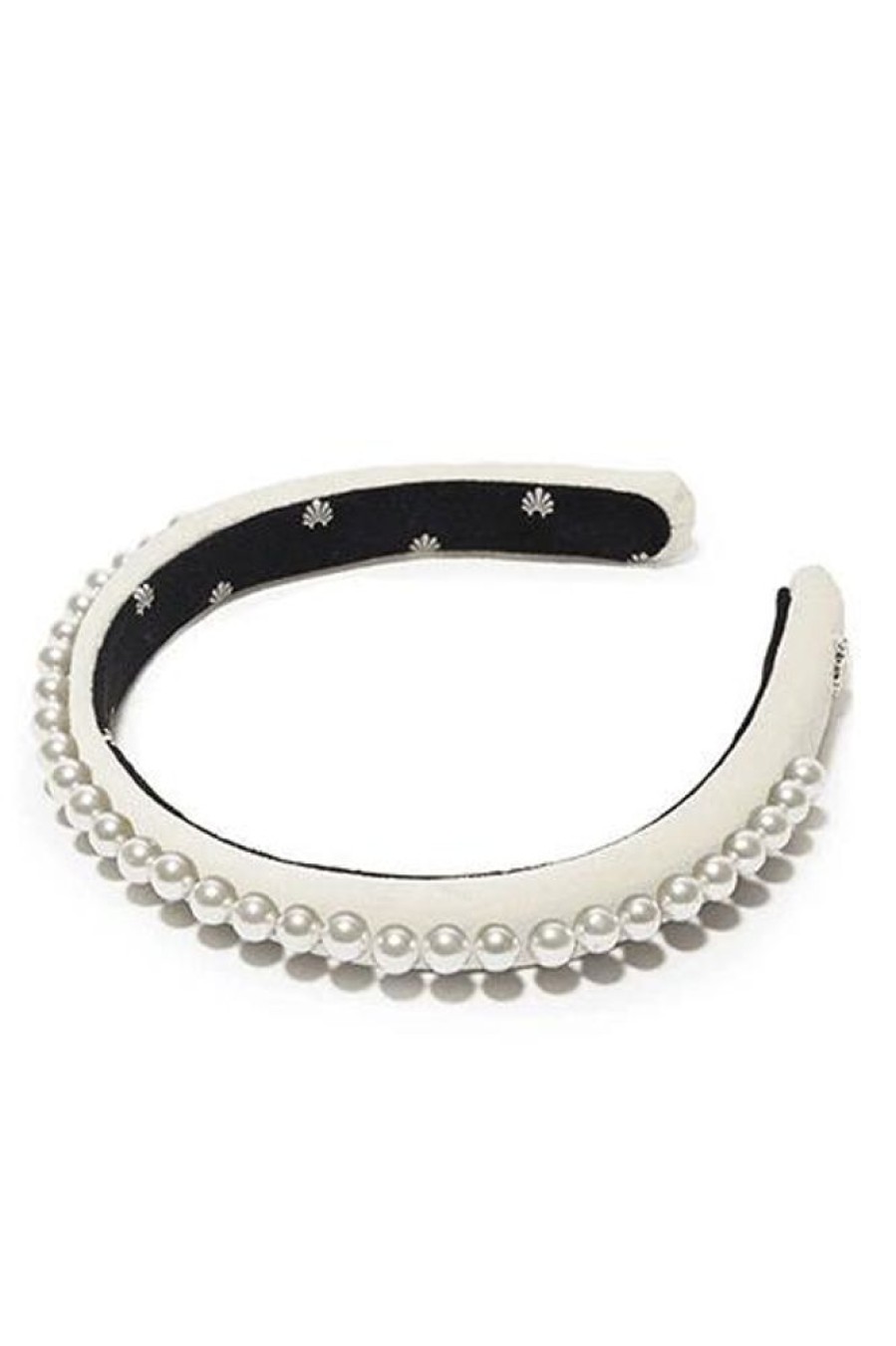 Women Lele Sadoughi | Pearl Velvet Gigi Headband Ivory