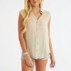 Women Michael Stars Blouses | Monique Button Down Tank