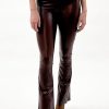 Women Commando Shorts & Pants | Faux Leather Flare Legging Oxblood