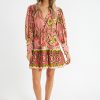 Women Farm Rio | Aura Floral Soft Pink Mini Dress