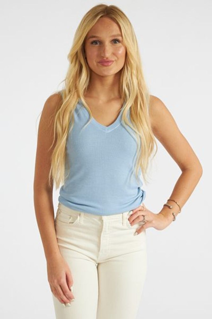 Women Michael Stars Tees | Sofie Cropped Vneck Tank Safari