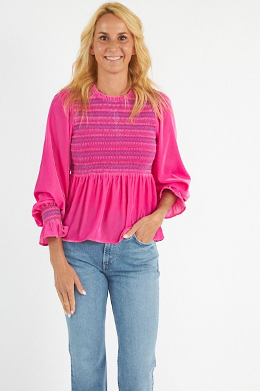 Women Allison NY Blouses | Julia Smocked Top