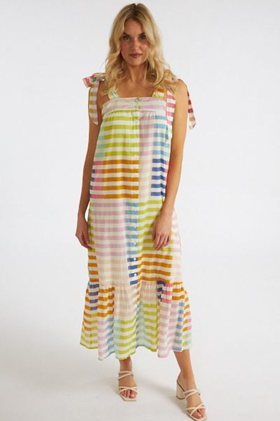 Women Sunshine Tienda | Colorful Stripe Positano Dress