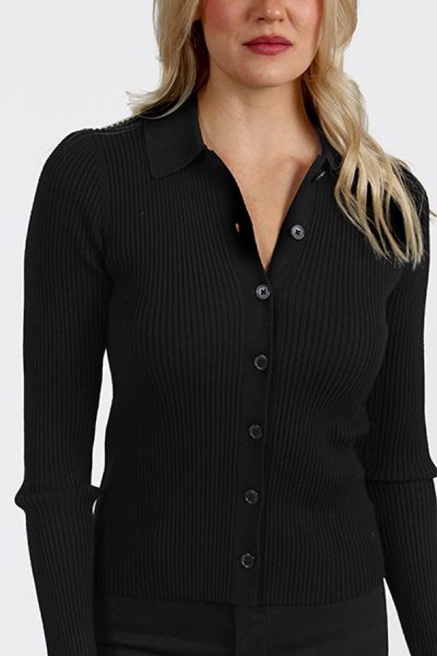 Women e.Allen Blouses | Miri Collared Button Front Top