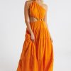 Women Farm Rio | Orange Assymetrical Maxi Dress