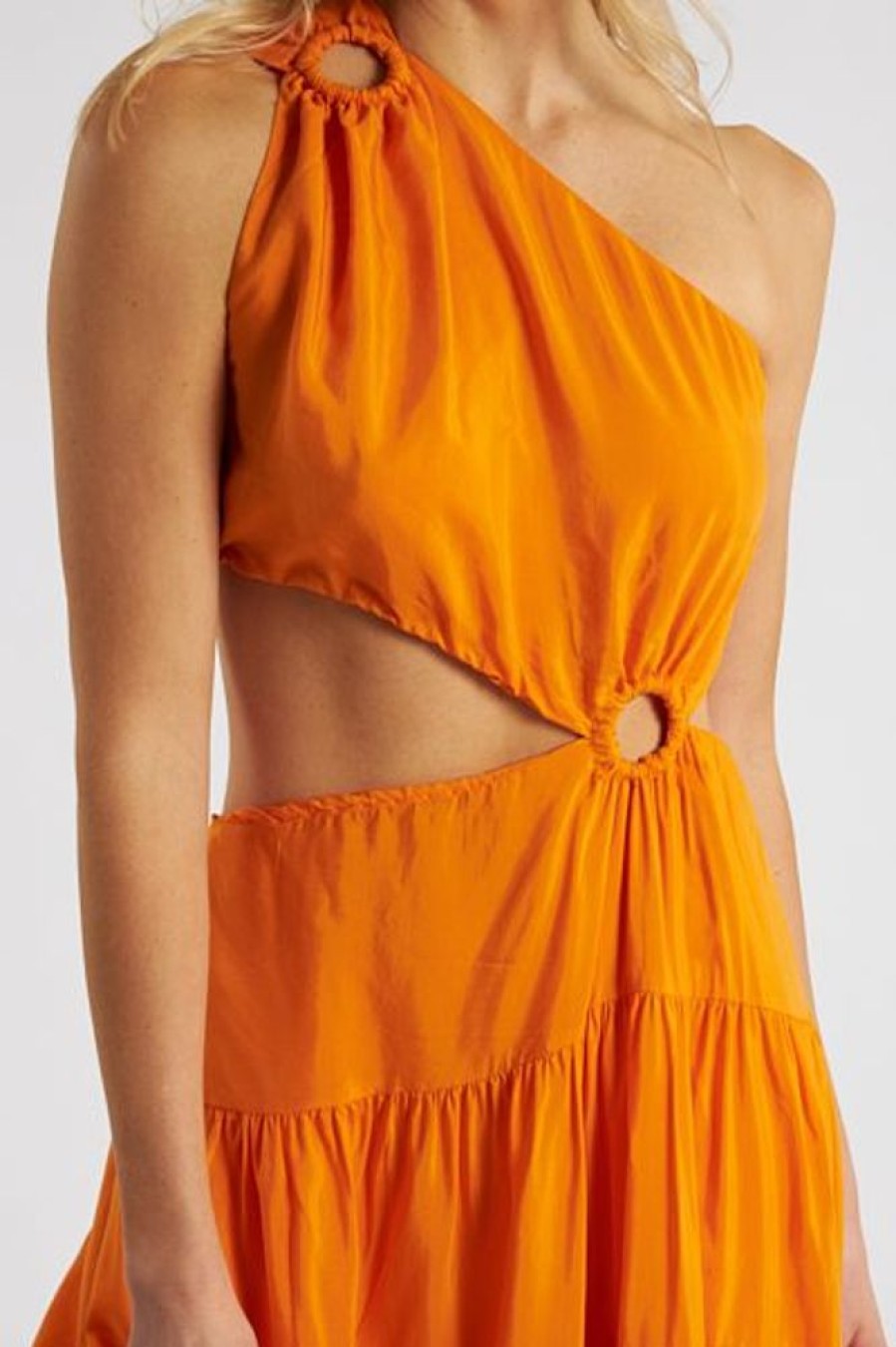 Women Farm Rio | Orange Assymetrical Maxi Dress