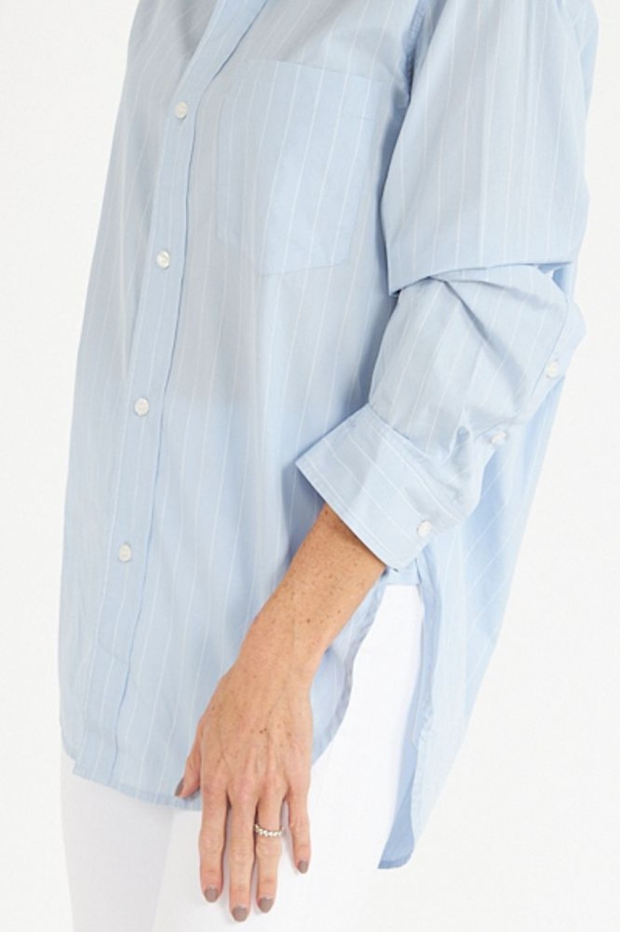 Women Citizens of Humanity Blouses | Kayla Shirt In Skyway Stripe