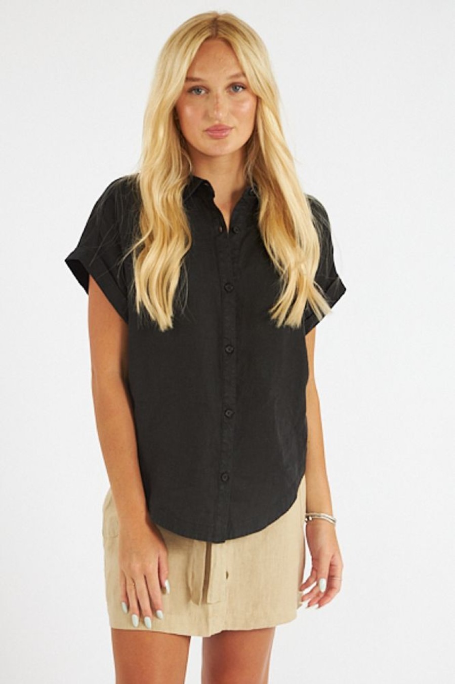 Women Michael Stars Blouses | Charlie Button Down